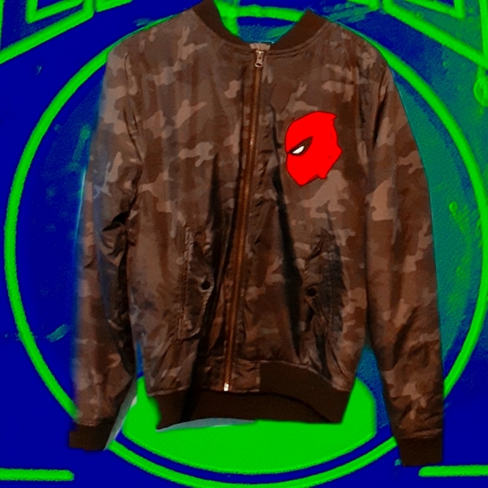 DEADPOOL BOMBER JACKET WITH CAMO DETAILS